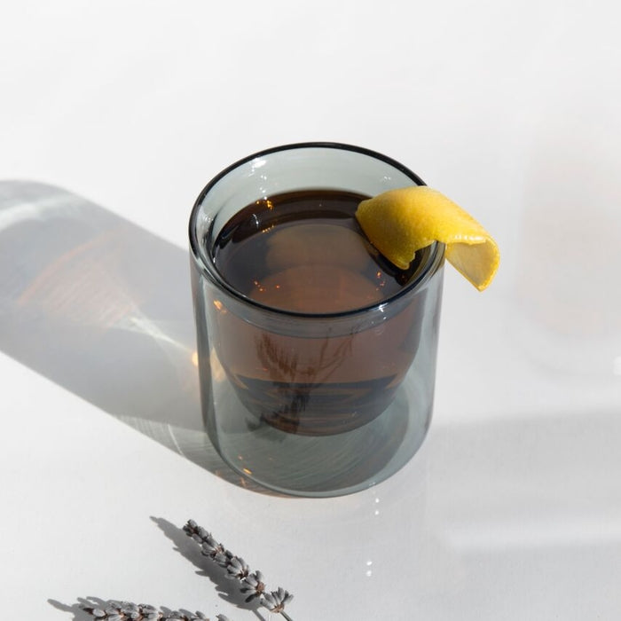 Double-Wall Gray Glass Set - Grey