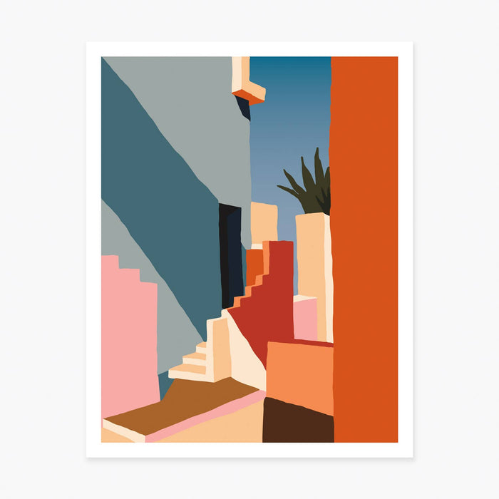 Tangerine Stairs Art Print