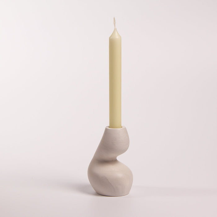 Gravity sculptural candle holder - Light marble